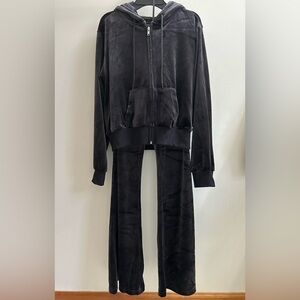 No Boundaries Black Velour Jogger Set